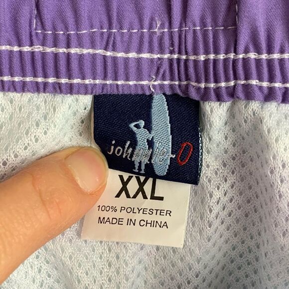 Johnnie-O men’s striped purple and aqua swim trunks size XXL - Picture 8 of 8